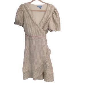 Draper James RSVP Puff Sleeve Seersucker Wrap dress XL
